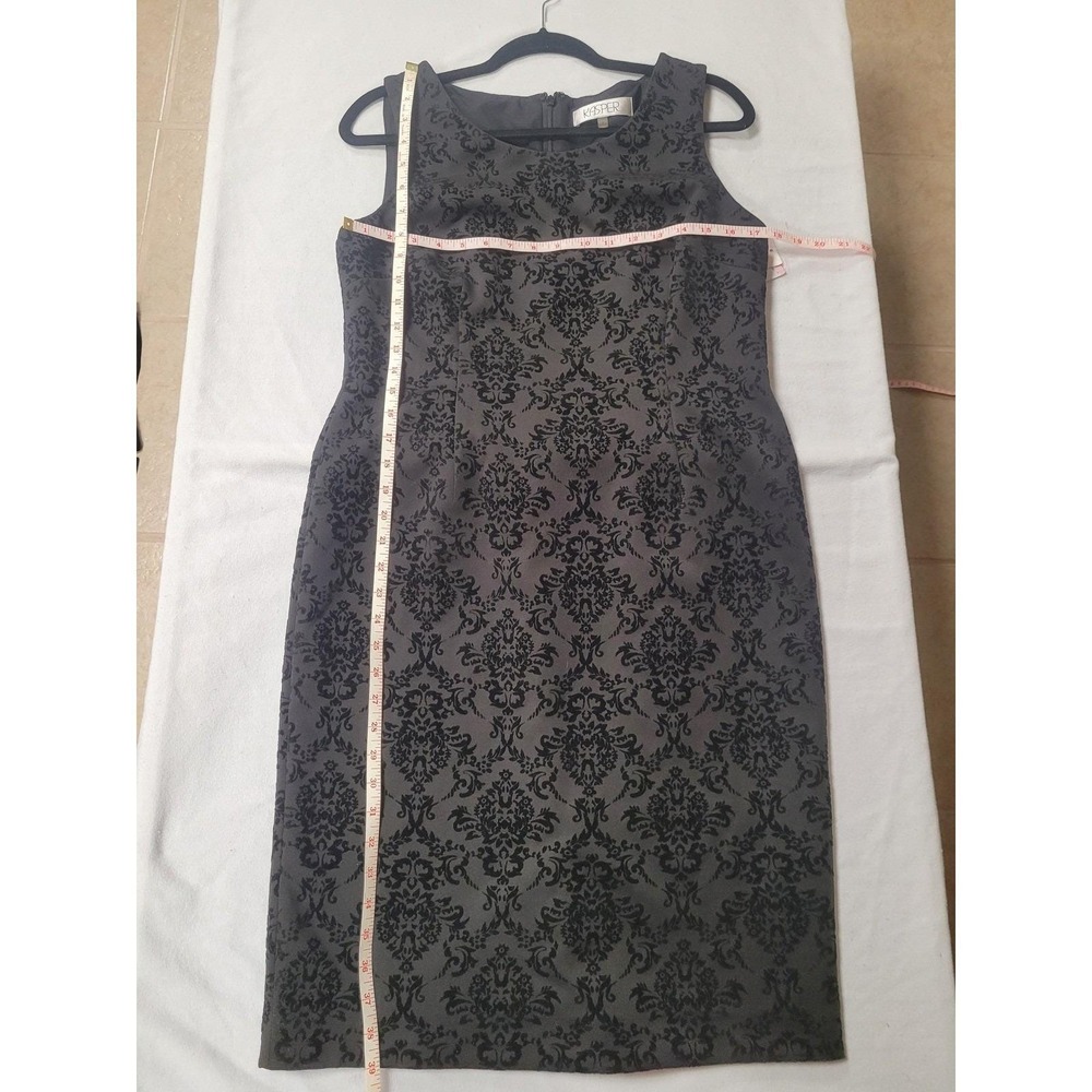 Kasper Black Damask Sheath Dress Party Wedding Classy Size 10/14‎ NWT - Picture 4 of 7